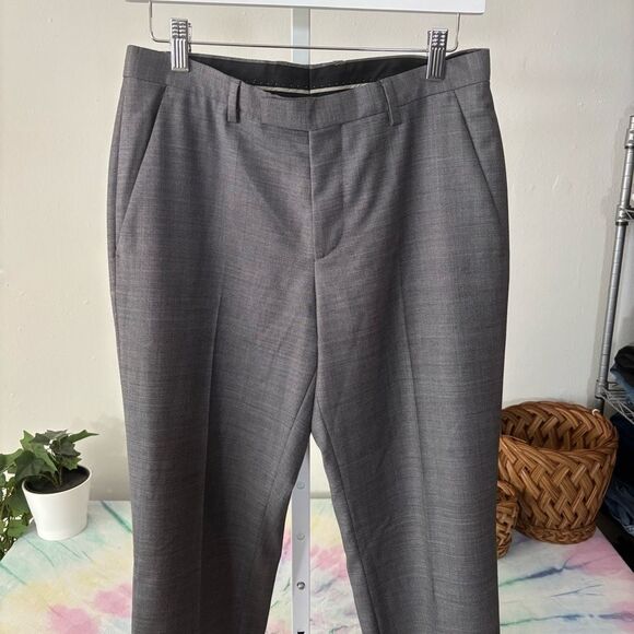 HUGO BOSS size 30 virgin wool Elegant Gray Women's Pants tapered - Picture 3 of 8